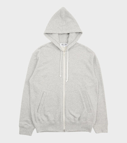 U Backside Red Heart Hoodie Grey