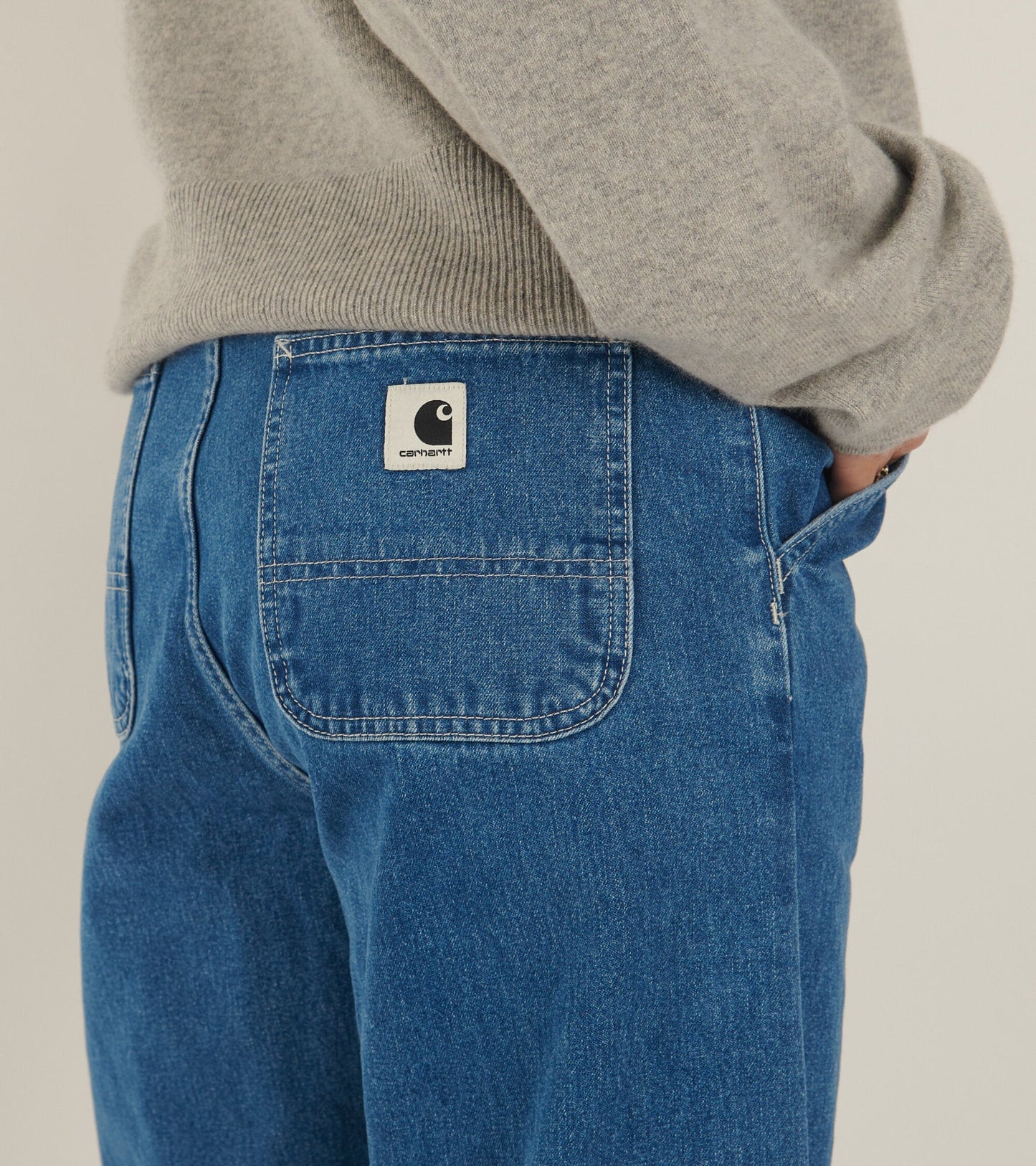 W Simple Pant Stone Washed Blue