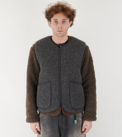 Zip Cardigan Mid Brown