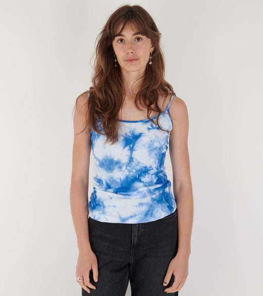 101 Strap Top Tie Dye Blue