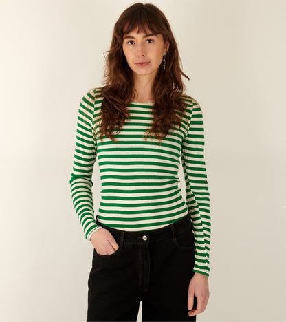 101 Rib Broadway Apple Green/Ecru