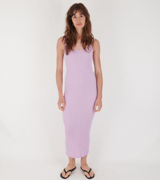 101 Strap Rib Dress Lilac