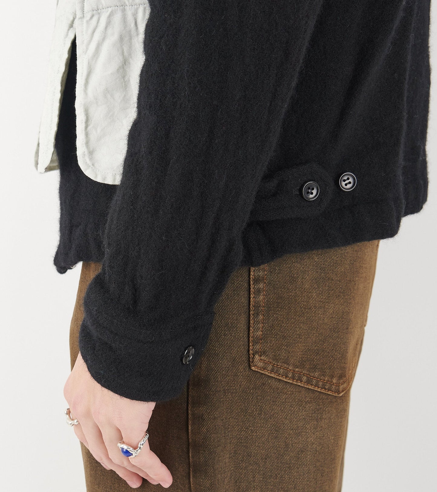 Wool Pocket Hoodie Black