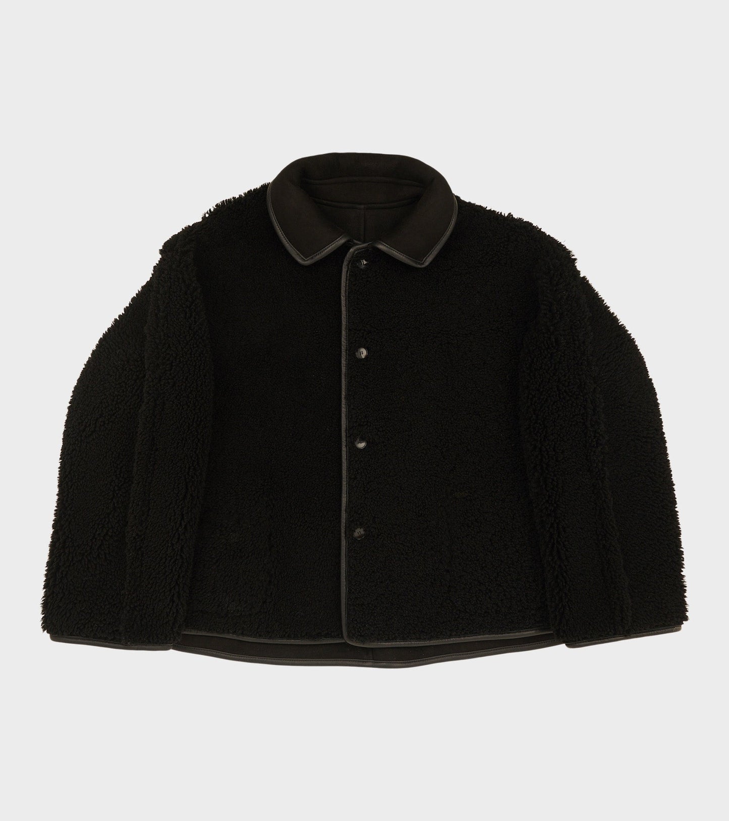 Suede Back Curly Hair Avis Jacket Black