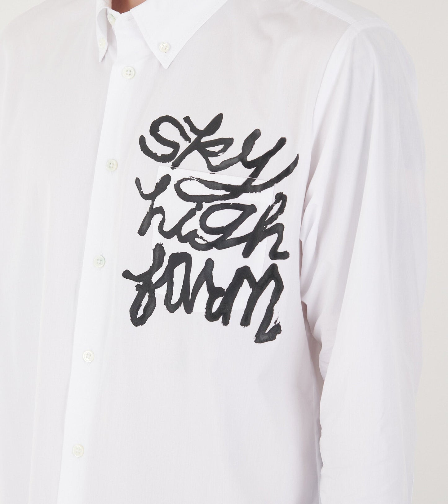 Overprint Button Down Shirt White