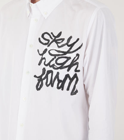Overprint Button Down Shirt White