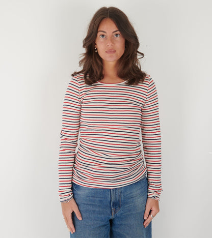 101 Rib Tricolore Ecru/Red/Navy