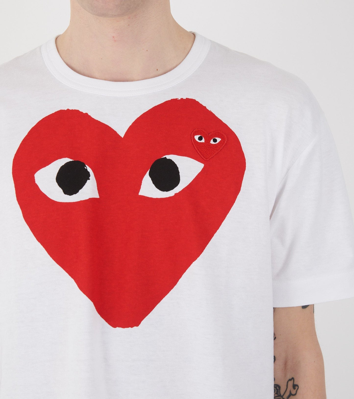 U Big Red Heart T-shirt White