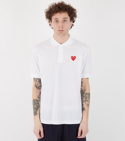 U Red Heart S/S Polo White