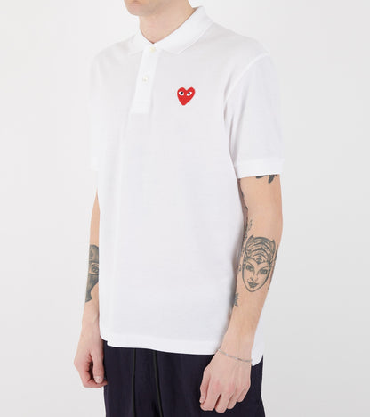U Red Heart S/S Polo White