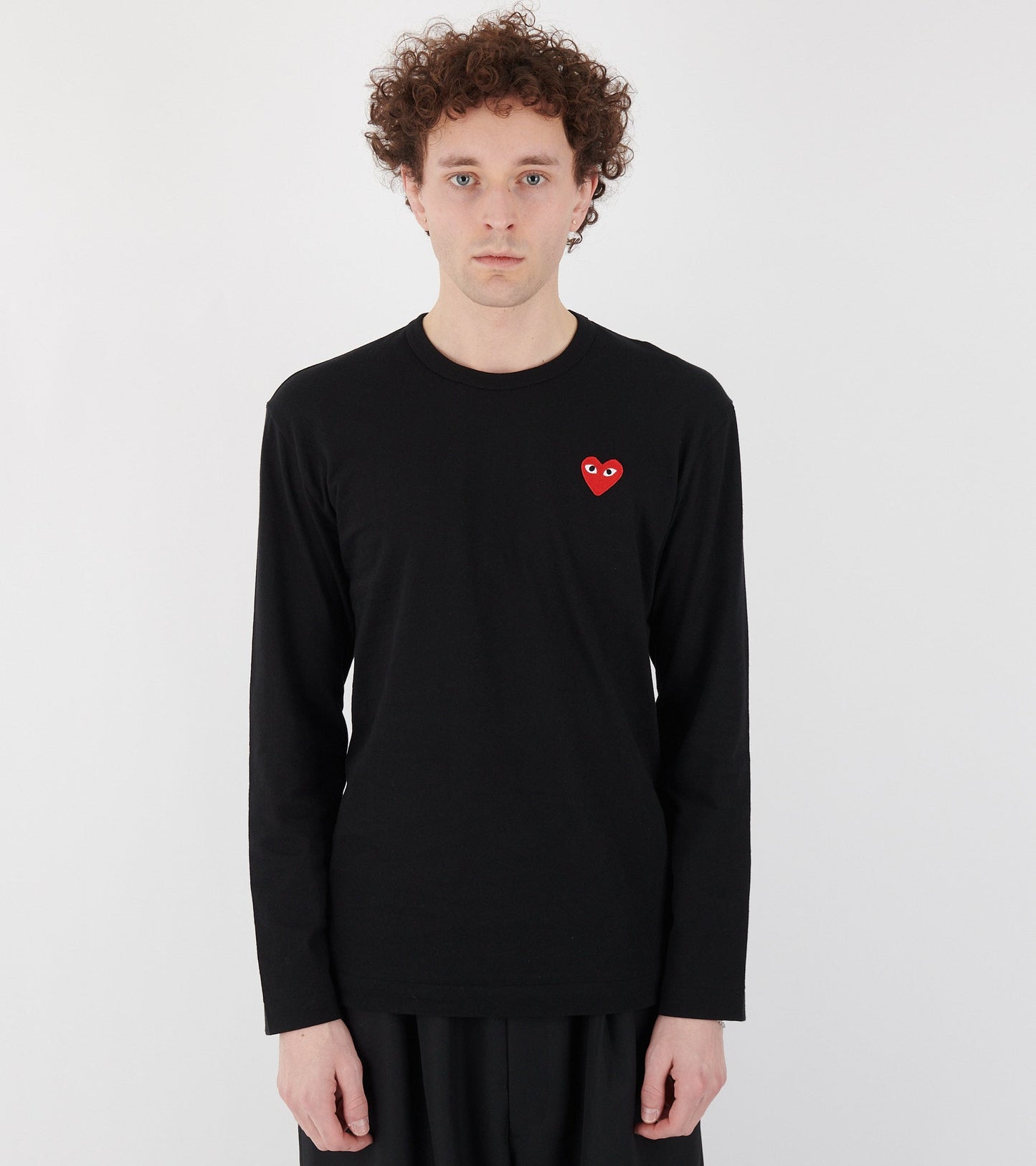 U Red Heart LS T-Shirt Black