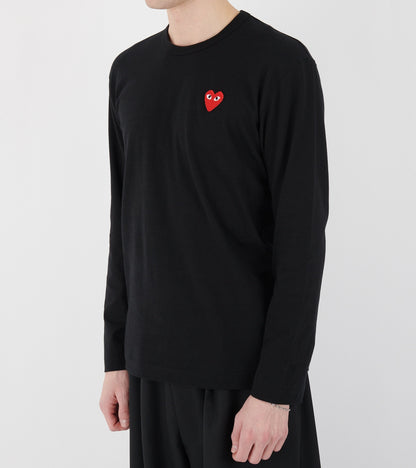 U Red Heart LS T-Shirt Black