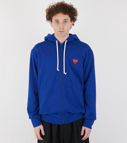 U Red Heart Zip Hoodie Blue