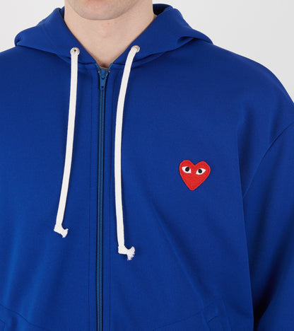 U Red Heart Zip Hoodie Blue
