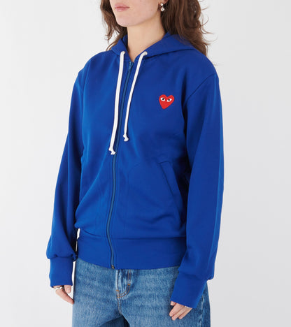 U Red Heart Zip Hoodie Blue