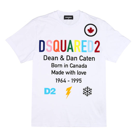 Kids DSQUARED2 White Flock Logo T-Shirt