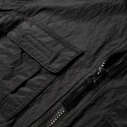 Stone Island Junior Black Nylon Metal Bomber Jacket