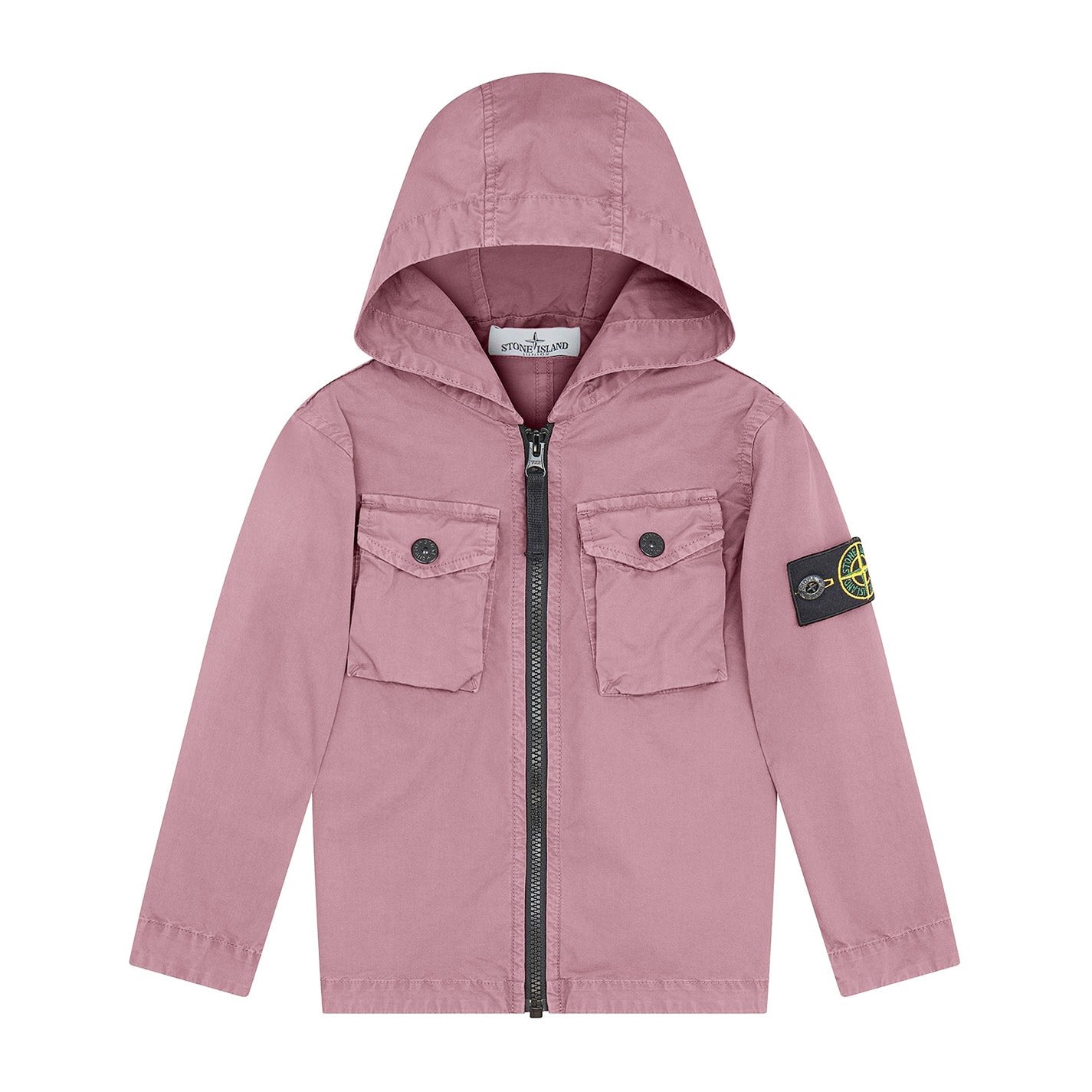 Stone Island Junior Pink Dyed Hooded Overshirt
