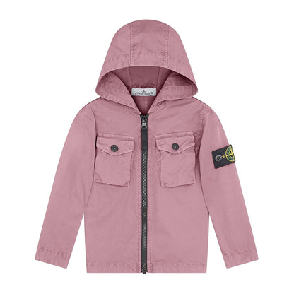 Stone Island Junior Pink Dyed Hooded Overshirt