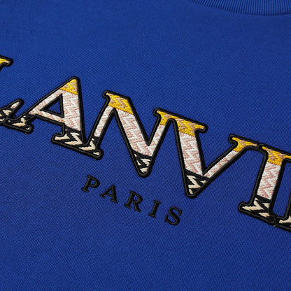 Lanvin Blue Embroidered Logo Sweatshirt