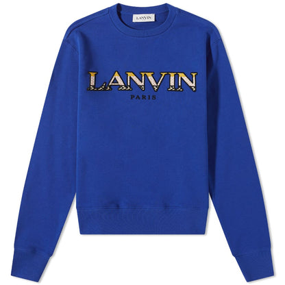 Lanvin Blue Embroidered Logo Sweatshirt