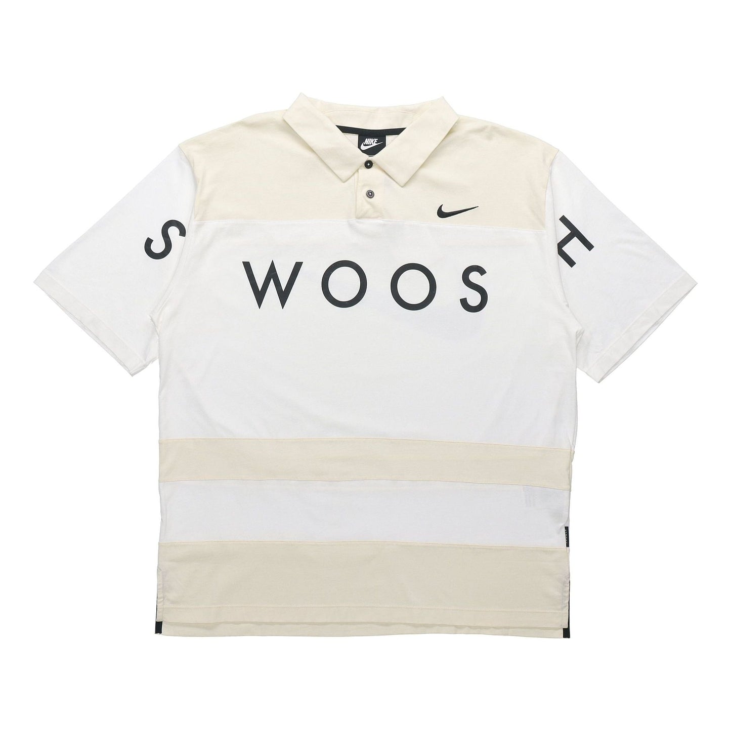 Nike Sportswear Swoosh Logo Printing Contrasting Colors Loose Polo Shirt White DJ5370-110