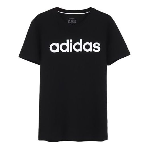 adidas neo Casual Sports Round Neck Short Sleeve Black FP7393