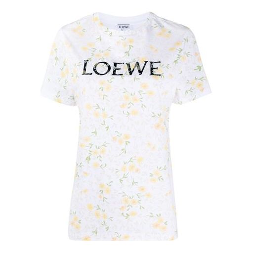 LOEWE Version Flower Cotton Short Sleeve White S540333XAR-2108