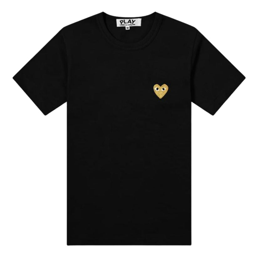 COMME des GARCONS PLAY SS25 Gold Heart T-Shirt 'Black' AX-T216-051-1