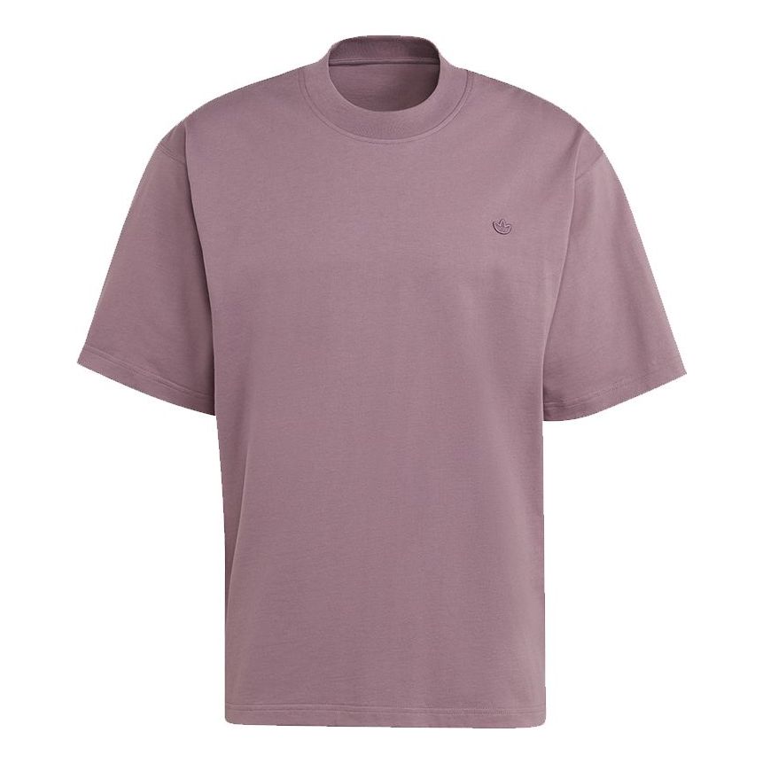 Men's adidas originals C Tee Solid Color Small Label Loose Sports Short Sleeve Light Purple T-Shirt HC8595