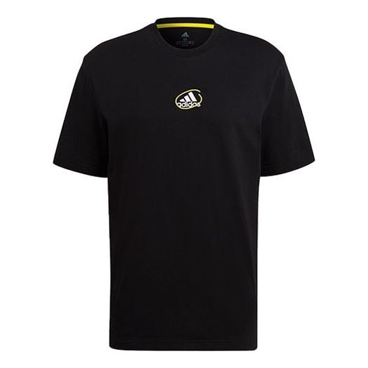 adidas Scribble Tee M Back Logo Sports Short Sleeve Black GQ8308