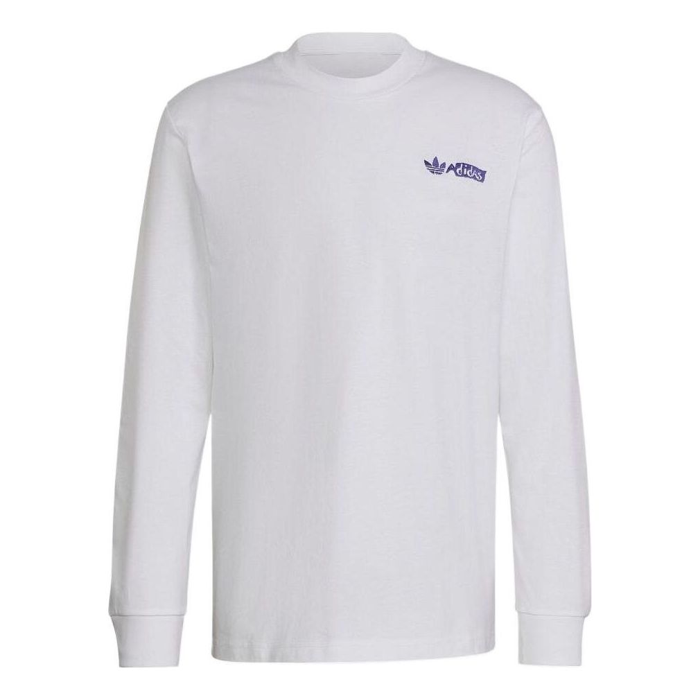 adidas originals Casual Solid Color Back Large Long Sleeves White HT1661
