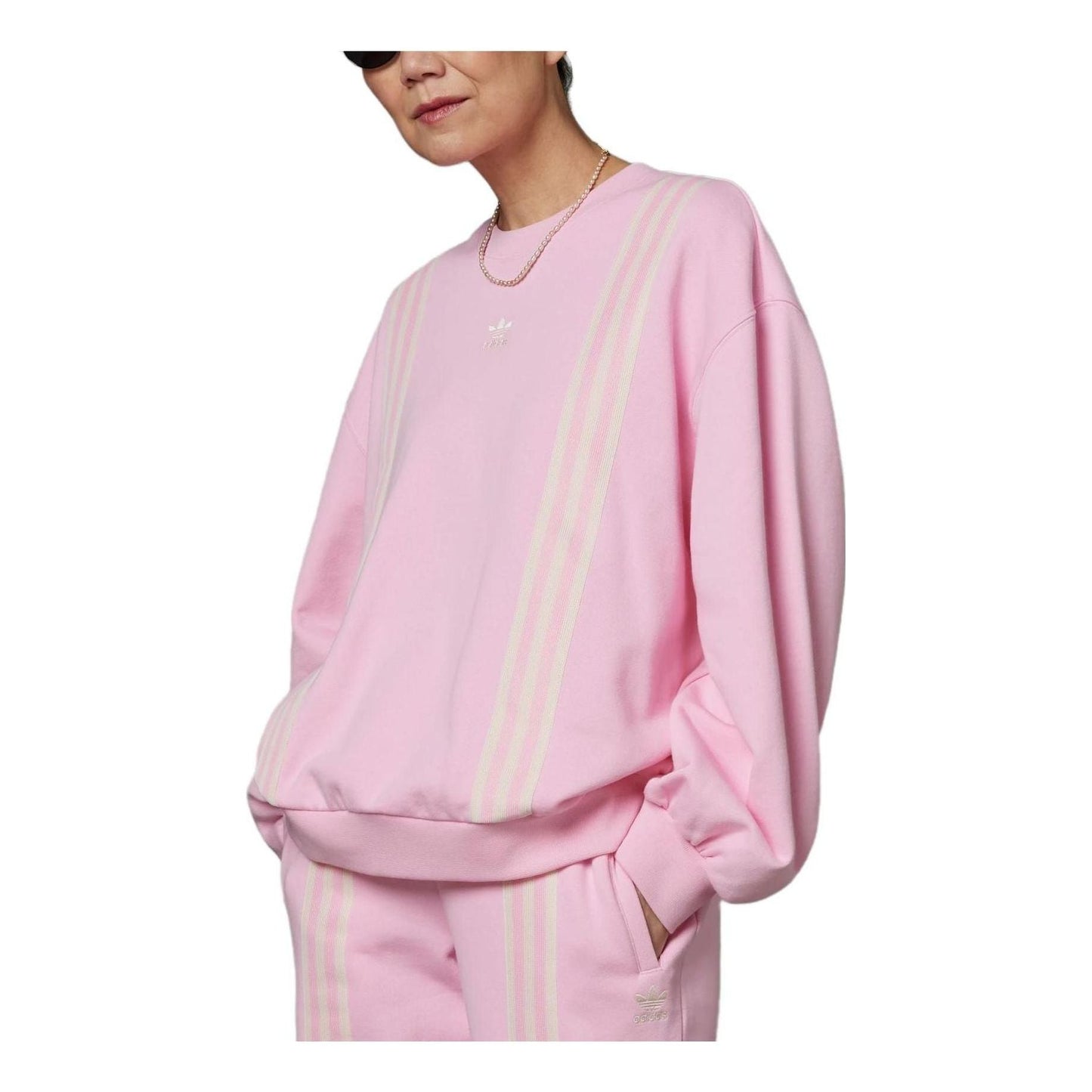(WMNS) adidas originals SS23 Adicolor 70s 3-Stripes Sweatshirt 'Pink' IK7868
