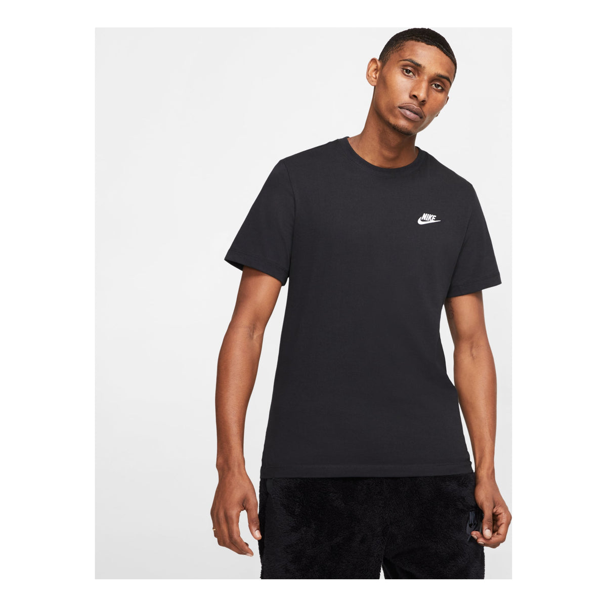 Nike Embroidered Small Round Neck Short Sleeve Black AR4999-013