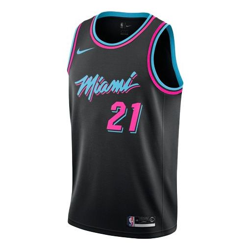 Nike NBA SW Fan Edition 18-19 Season Miami Heat 21 Jersey 'Black' AJ4622-011