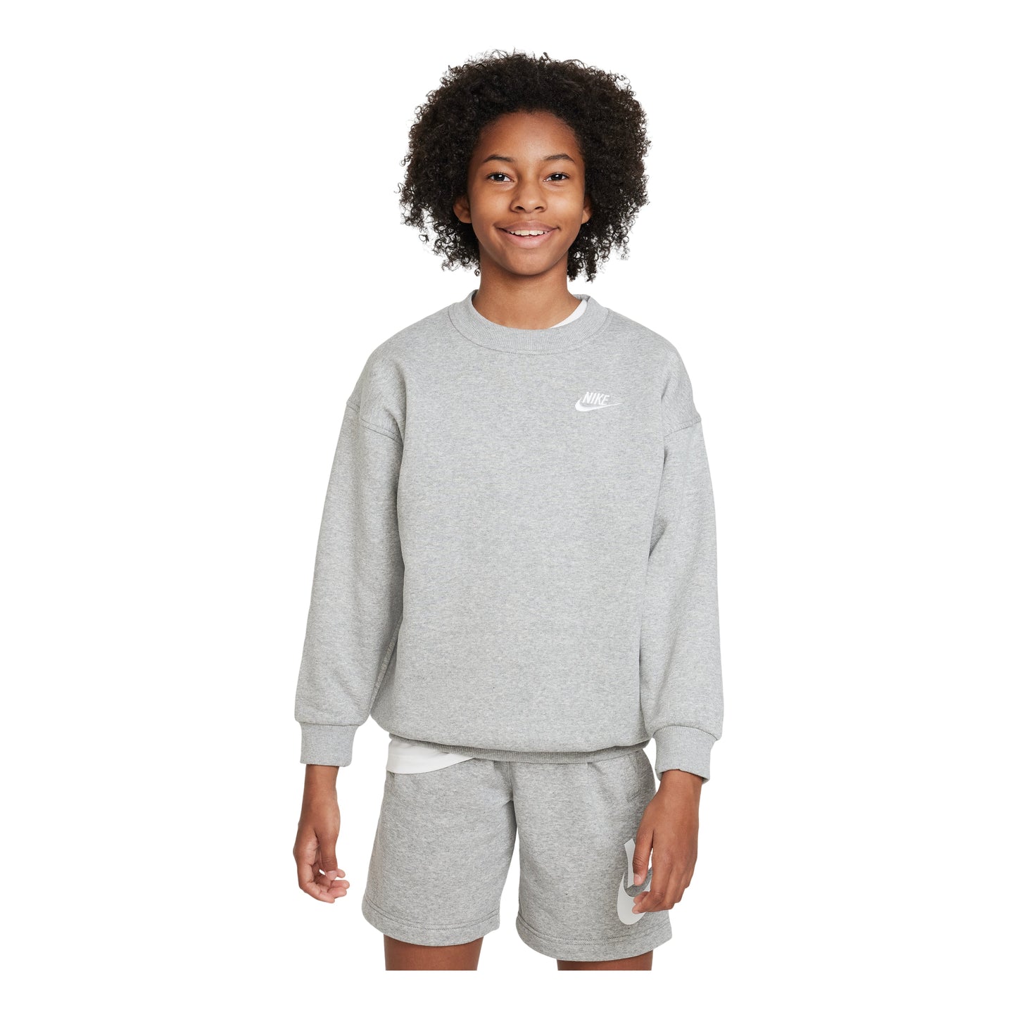 (GS) Nike Sportswear Club Fleece Oversized Sweatshirt 'Grey' FD2923-063