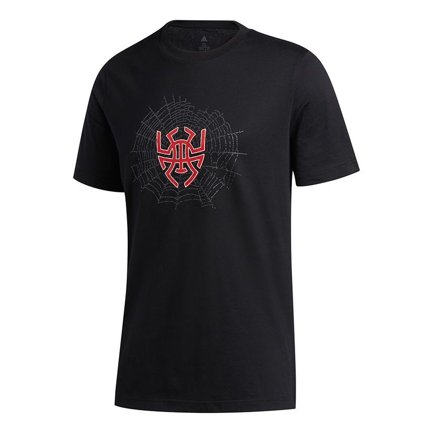 adidas Donovan Logo Basketball Sports Round Neck Short Sleeve Black GE4126