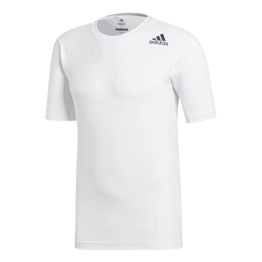 adidasFreelift Fit Cl Sports Training Tight Breathable Round Neck Short Sleeve White CX0212