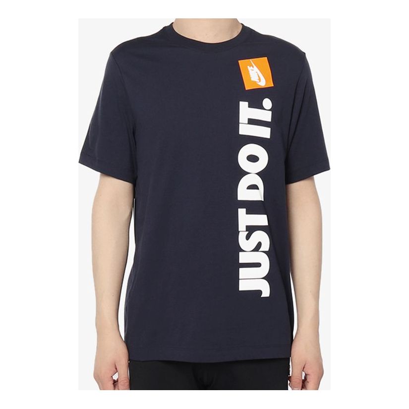 Nike Sportswear JDI Slogan Printing Round Neck Short Sleeve Navy Blue Dark blue AV9987-451