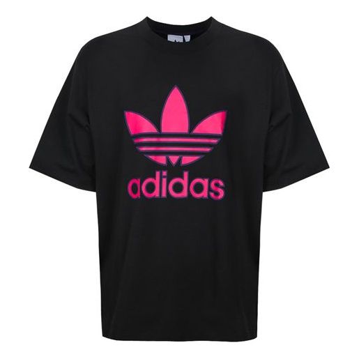 adidas originals Trefoil Tee logo Printing Round Neck Short Sleeve Black EC3680