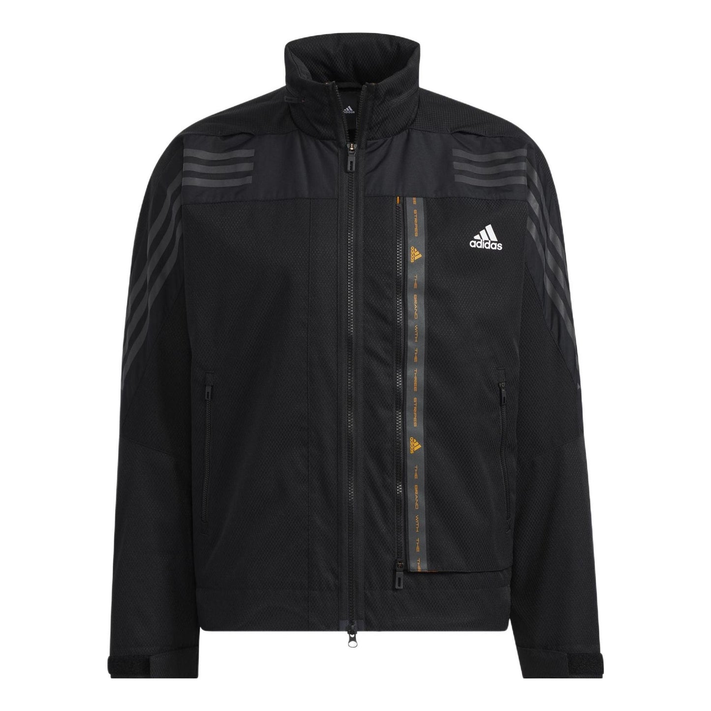 adidas Th 99 Pro Wvjk Solid Color Stripe Casual Sports Hooded Jacket Black HE9909