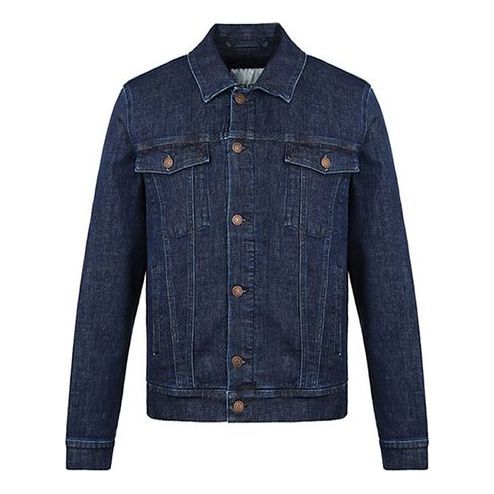 Men's KENZO Solid Color lapel Denim Jacket Blue FA55BL5092EC-76