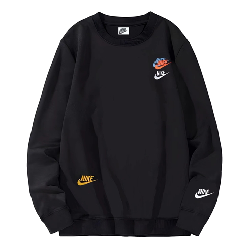 Nike Embroidered Round Neck Pullover Sweaters Autumn Asia Sizing 'Black' DJ6915-010