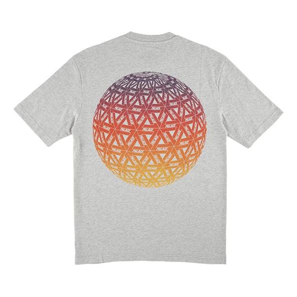 Men's PALACE Globular T-Shirt Back Printing Short Sleeve Gray P16TS154