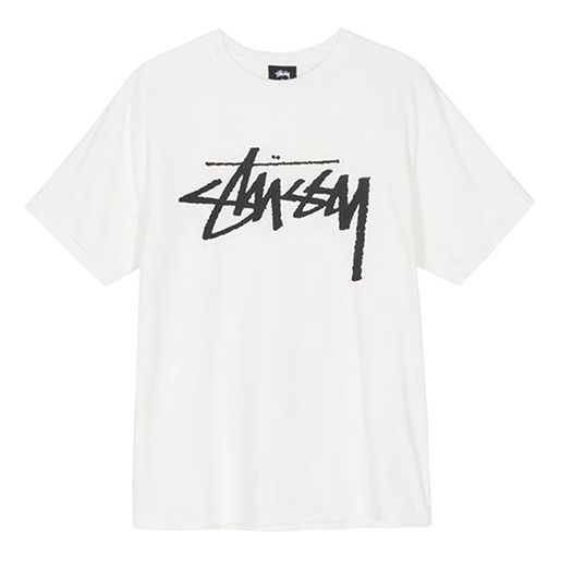 Stussy Stock Tee Classic Logo Short Sleeve Unisex Creamy White 1904442-NVTURAL