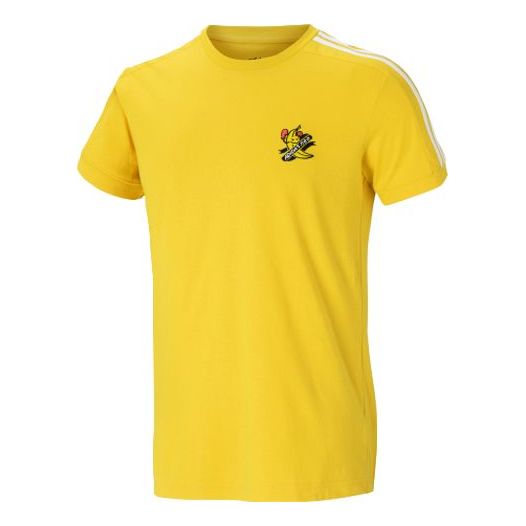 adidas neo M Frt Tee Casual Sports Round Neck Short Sleeve Yellow GJ5411