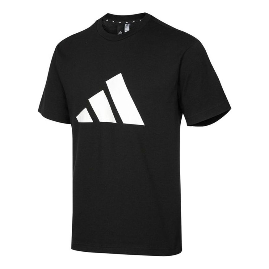 adidas M Fi 3b Tee Contrasting Colors Logo Sports Round Neck Short Sleeve Black H46559