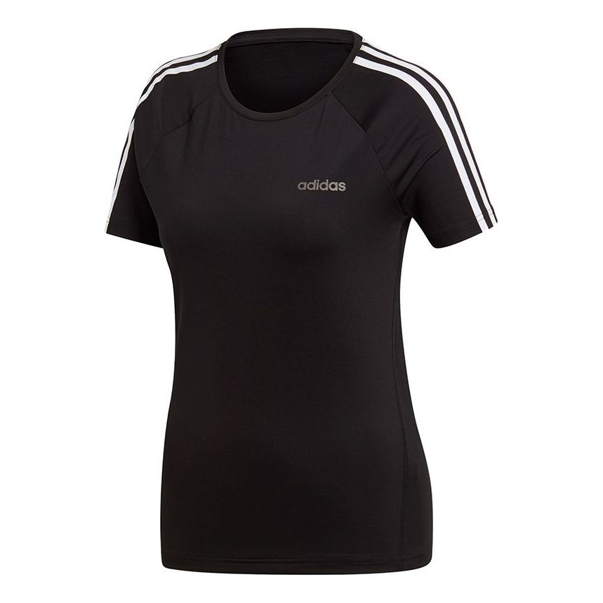(WMNS) adidas Design 2 Move 3-Stripe T-Shirt Asia Sizing 'Black' EH8722
