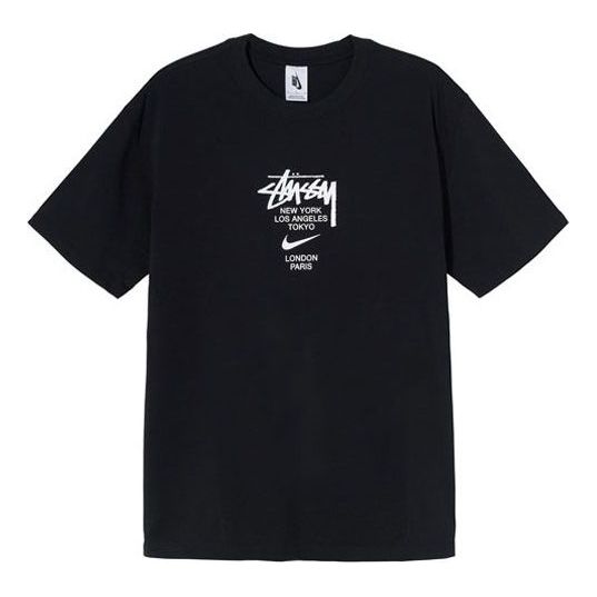 Stussy x Nike Crossover Chest Logo Short Sleeve Unisex Black DD3343-010