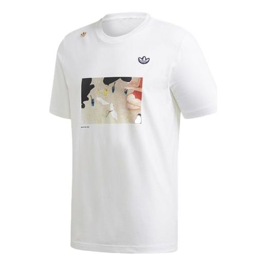 adidas originals Samstag Photo T Printing Sports Short Sleeve White GD5697
